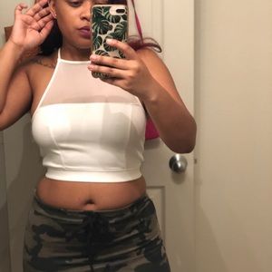 White crop top
